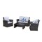 Moootto 4-Pieces PE Rattan Wicker Outdoor Patio Furniture Set TBZOKX-N12GRHY - alternate 4